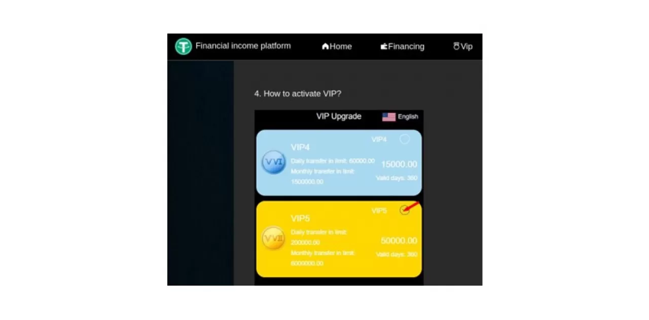 Het platform toont een heldere instructie voor het aanmaken van een VIP-account img#2