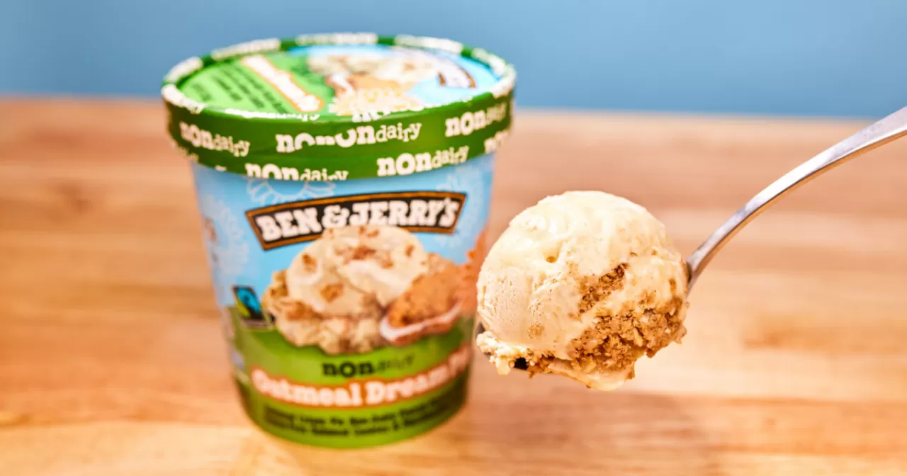 Ben & Jerry's unveils its first flavor of 2023 and it's a dream come true! Oatmeal Dream Pie is appearing on shelves now bringing nostalgic nom noms to ice cream fans near and far! The gluten free, non-dairy and vegan certified flavor has all the chunks and swirls Ben & Jerry's fans love. img#3