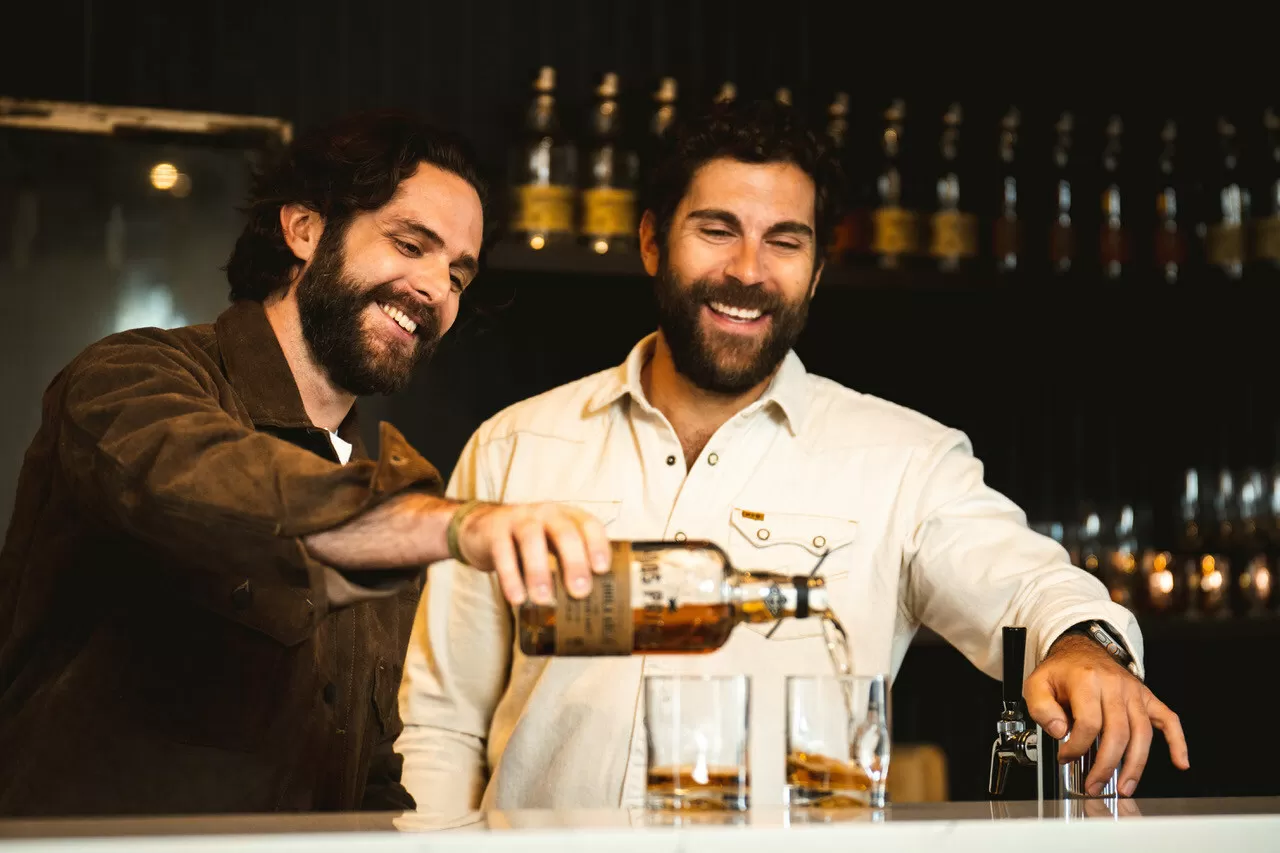 Cousins Thomas Rhett and Jeff Worn announce their latest super-premium tequila: Dos Primos Tequila Añejo PHOTO CREDIT: Grayson Gregory. img#1
