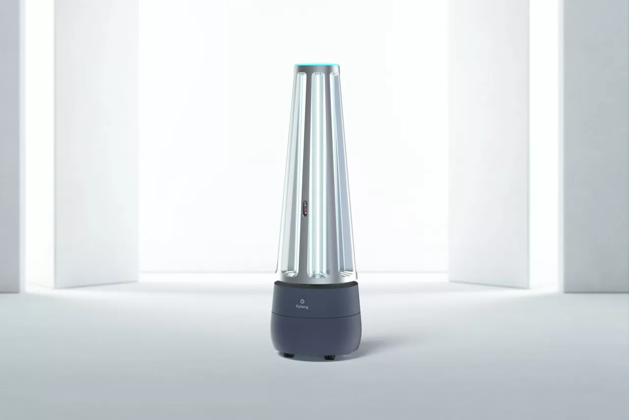 Ryberg's Self-Driving Disinfection Robot that operates at maximum efficiency and makes intelligent decisions to optimize disinfections, lasting up to 6 hours img#1