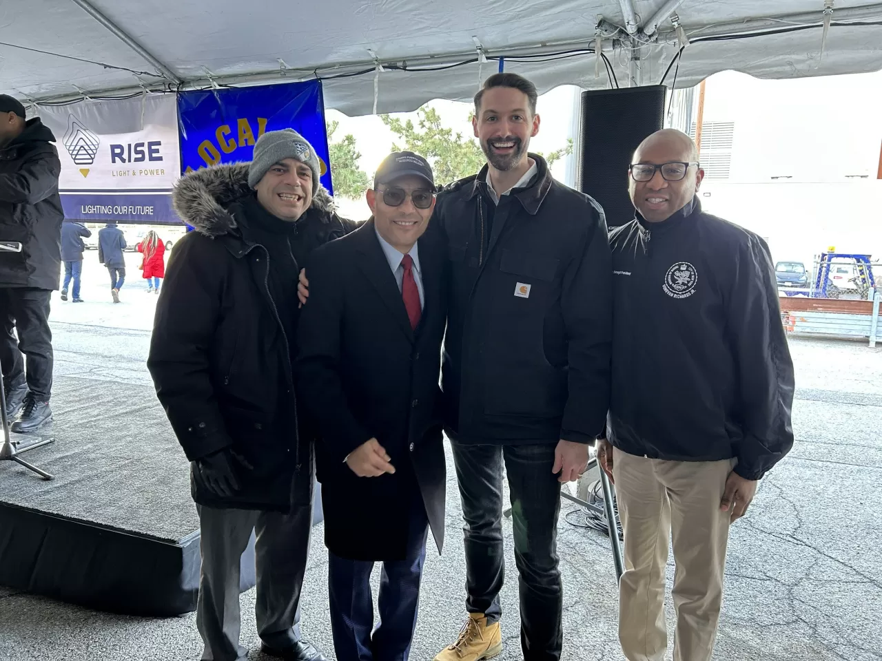 (L to R) Costa Constantinides, CEO, Variety Boys & Girls Club of Queens, Bishop Mitchell G. Taylor, Clint Plummer, CEO Rise Light & Power, Queens Borough President Donovan Richards Jr. img#3
