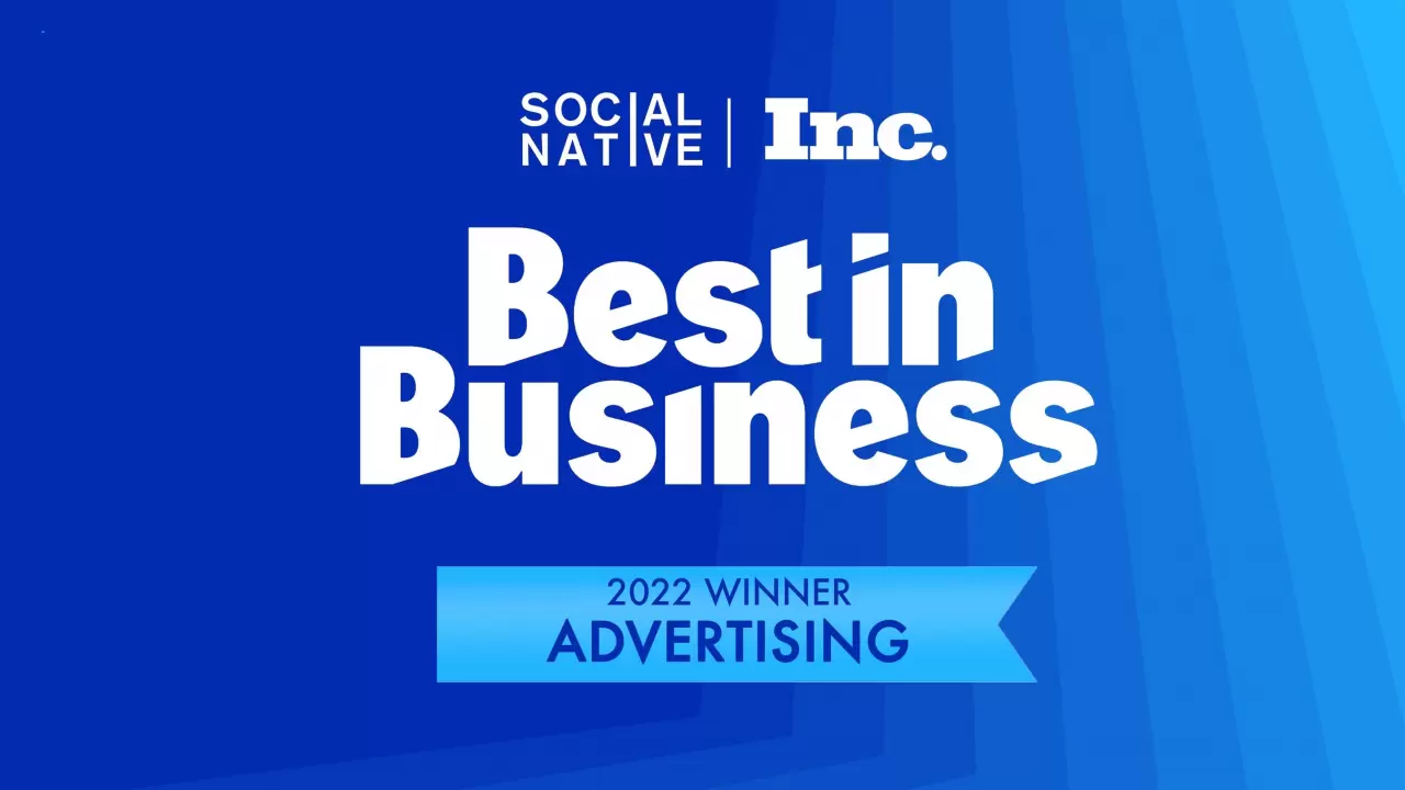 Social Native wins in the Advertising category in Inc's Best in Business and is recognized for its large-scale pro-bono social-good initiatives. img#1