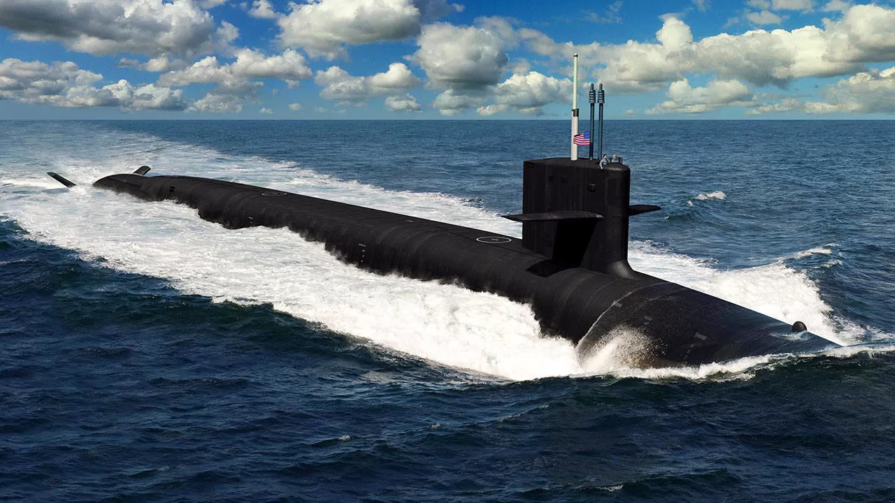 Artist rendering of a Columbia class submarine underway. (Credit: GDEB.) img#1