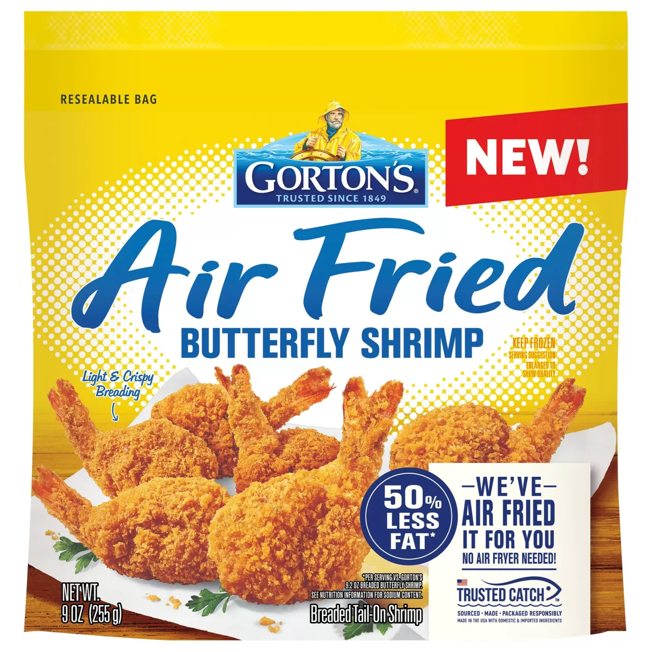 Made with tender butterfly shrimp and a light & crispy breading that won't weigh you down, as it's air fried with hot air, not oil. img#1