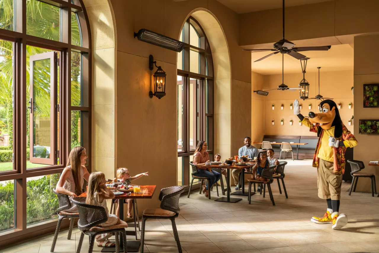 Start the morning on a high note at Good Morning Breakfast with Goofy & His Pals, the resort's on-site character breakfast offered at Ravello every Thursday and Saturday morning, as well as select Tuesdays. img#2