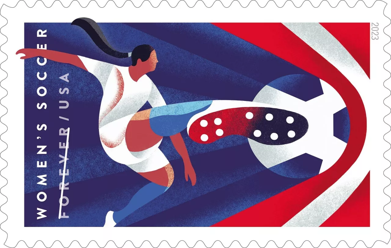 Women’s Soccer slams into the Net. USPS issues stamp at the SheBelieves Cup. img#1