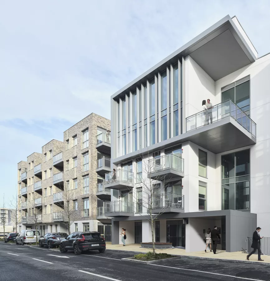 The Barrington residential community has opened for occupancy just outside of Dublin, Ireland. The new, 212-unit community was designed by California-based Moore Ruble Yudell Architects & Planners. img#1
