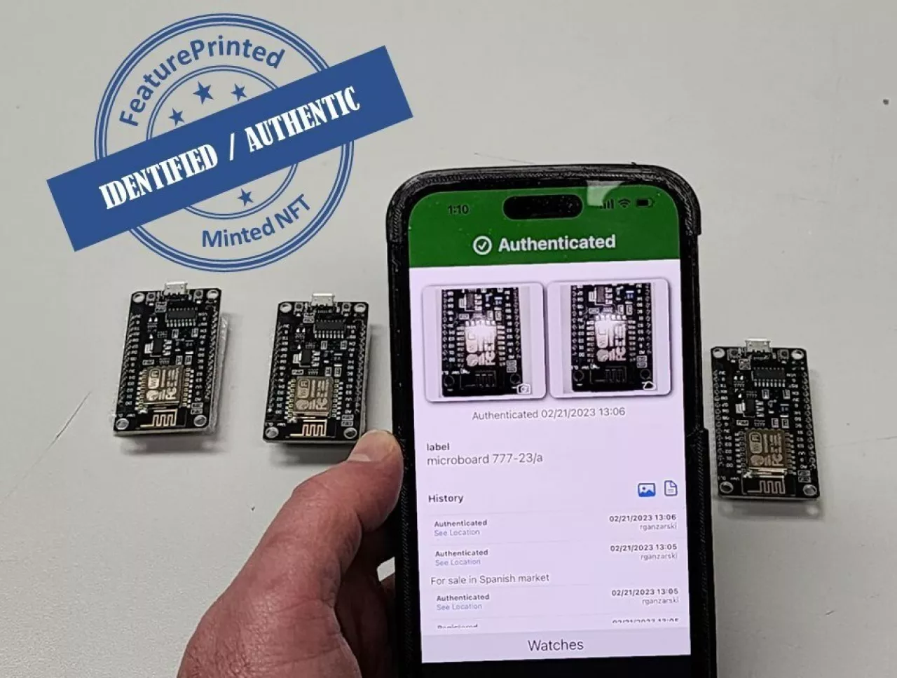 Alitheon and SIMBA Chain deliver the first solution to link irrefutable authentication of a physical item with NFT verification of ownership. img#1