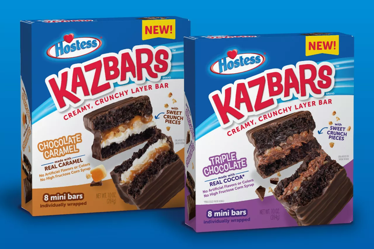 Hostess introduces new Hostess® Kazbars™ in two delicious flavors: Chocolate Caramel and Triple Chocolate. img#2