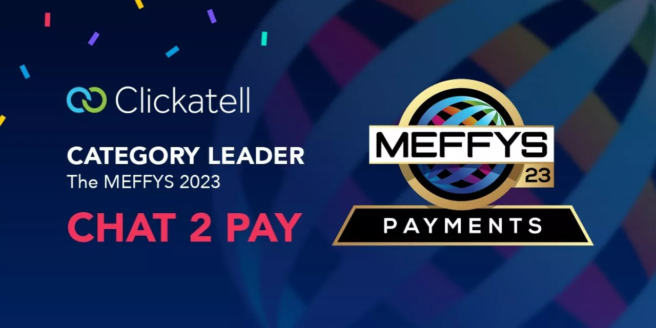 Clickatell was recognized as a top payments innovator at the MEF 2023 18th Annual MEFFYS Awards ceremony. Clickatell’s Chat 2 Pay feature ranked as one of the top three innovative mobile services showcasing usability and security. img#1