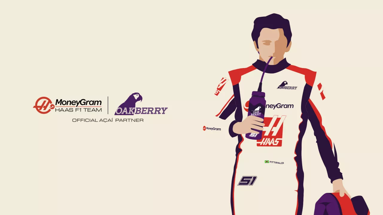 OAKBERRY will join MoneyGram Haas F1 Team as the first official açaí partner, with branding on both wings of the team's car, the race suit of Brazilian Driver, Pietro Fittipaldi, the team’s drinking bottles and additional branded merchandise. img#3