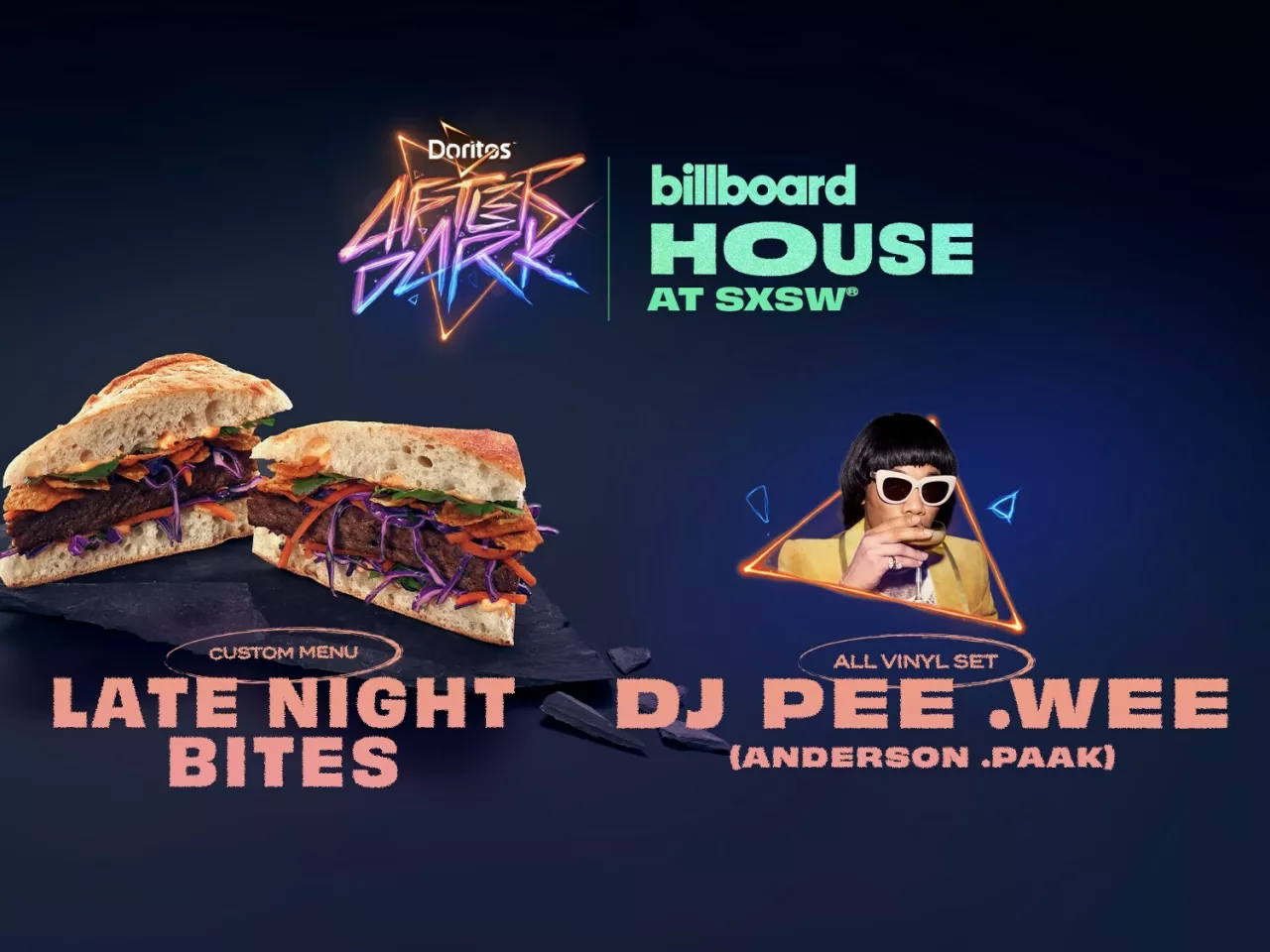 DORITOS® AFTER DARK™ DELIVERS LATE-NIGHT DINING AND ENTERTAINMENT AT SXSW® WITH DJ PEE .WEE AKA ANDERSON .PAAK AT BILLBOARD HOUSE. img#1