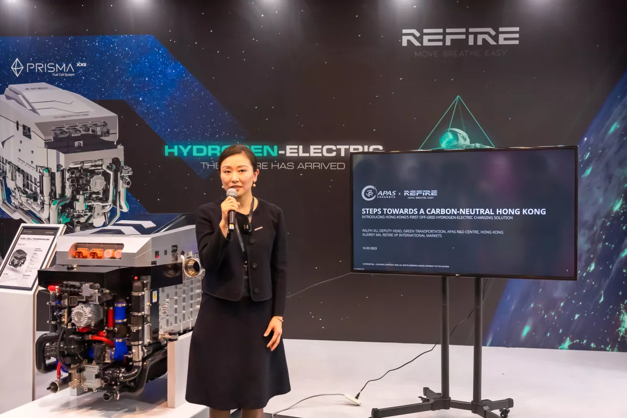 APAS& together with REFIRE, unveiled Hong Kong's first fuel cell-electric vehicle charging prototype and off-grid power unit img#1
