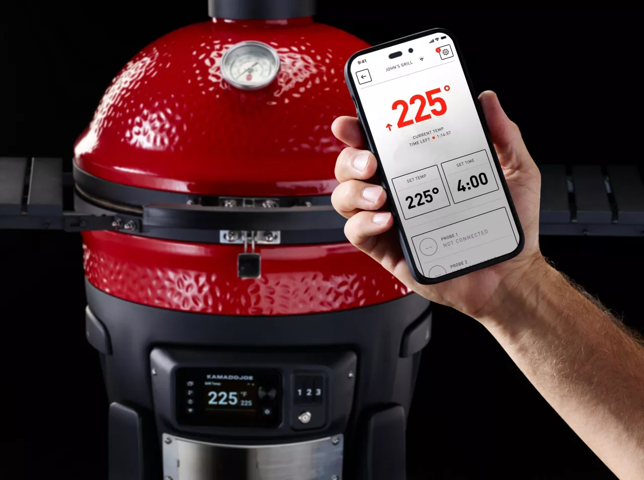 The digital controls and convenient app-enabled features of the Konnected Joe help grillers experience the benefits of kamado cooking with greater ease of use in lighting the charcoal and maintaining desired grill temperature. img#2