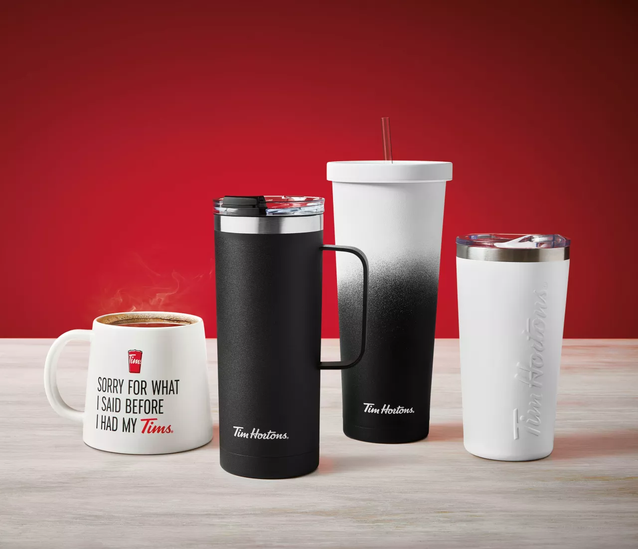 Tim Hortons new Everyday Drinkware Collection of stainless steel travel mugs takes your drinkware game to the next level
