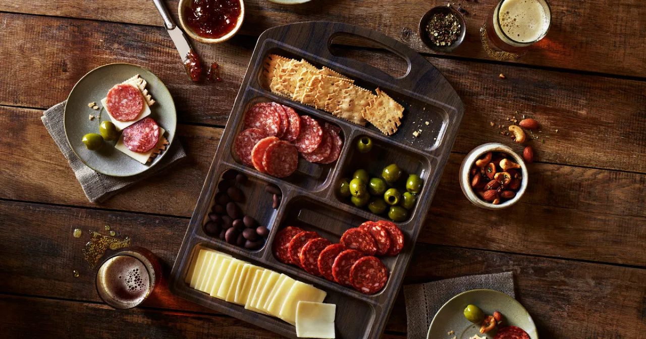 Columbus® Charcuterie Tasting Board —The team behind the Columbus® brand has you covered with its ready-made charcuterie board, carefully curated with our premiere Columbus® salami, and premium charcuterie accompaniments such as white cheddar, Castelvetrano olives and La Panzanella crackers for a delicious and convenient charcuterie experience. img#5