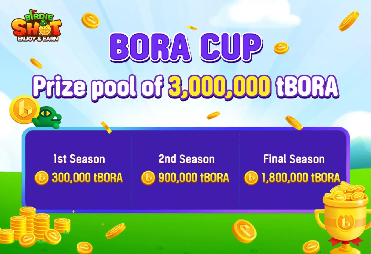 Blockchain Casual Golf Game ‘BIRDIE SHOT’ to Host the BORA Cup with a Total Prize Pool of 518,100 USD. img#1
