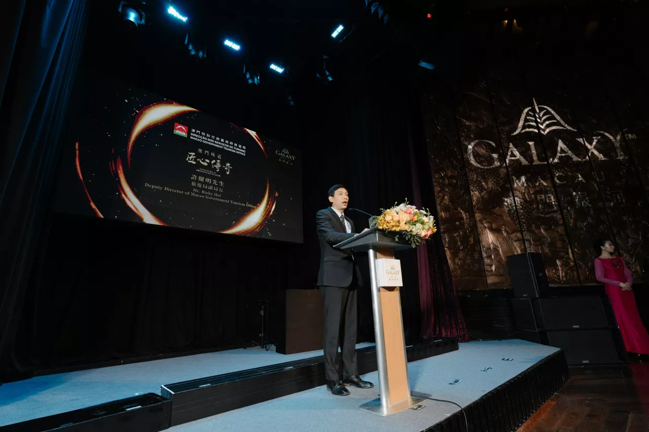 Mr. Ricky Ho, Deputy Director of Macao Government Tourism Office delivered a speech at the media dinner. (Galaxy Macau) img#3