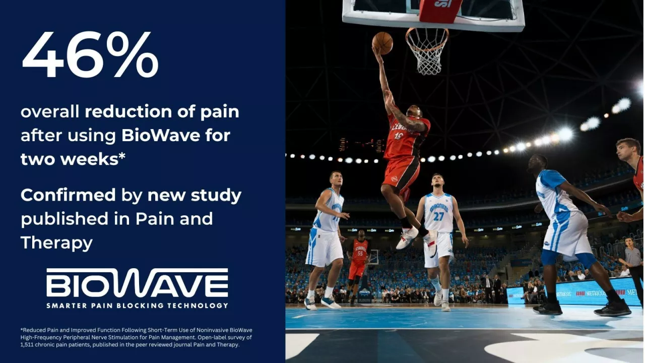 46% overall reduction of pain after using BioWave for two weeks. Confirmed by a new study published in Pain and Therapy. img#4