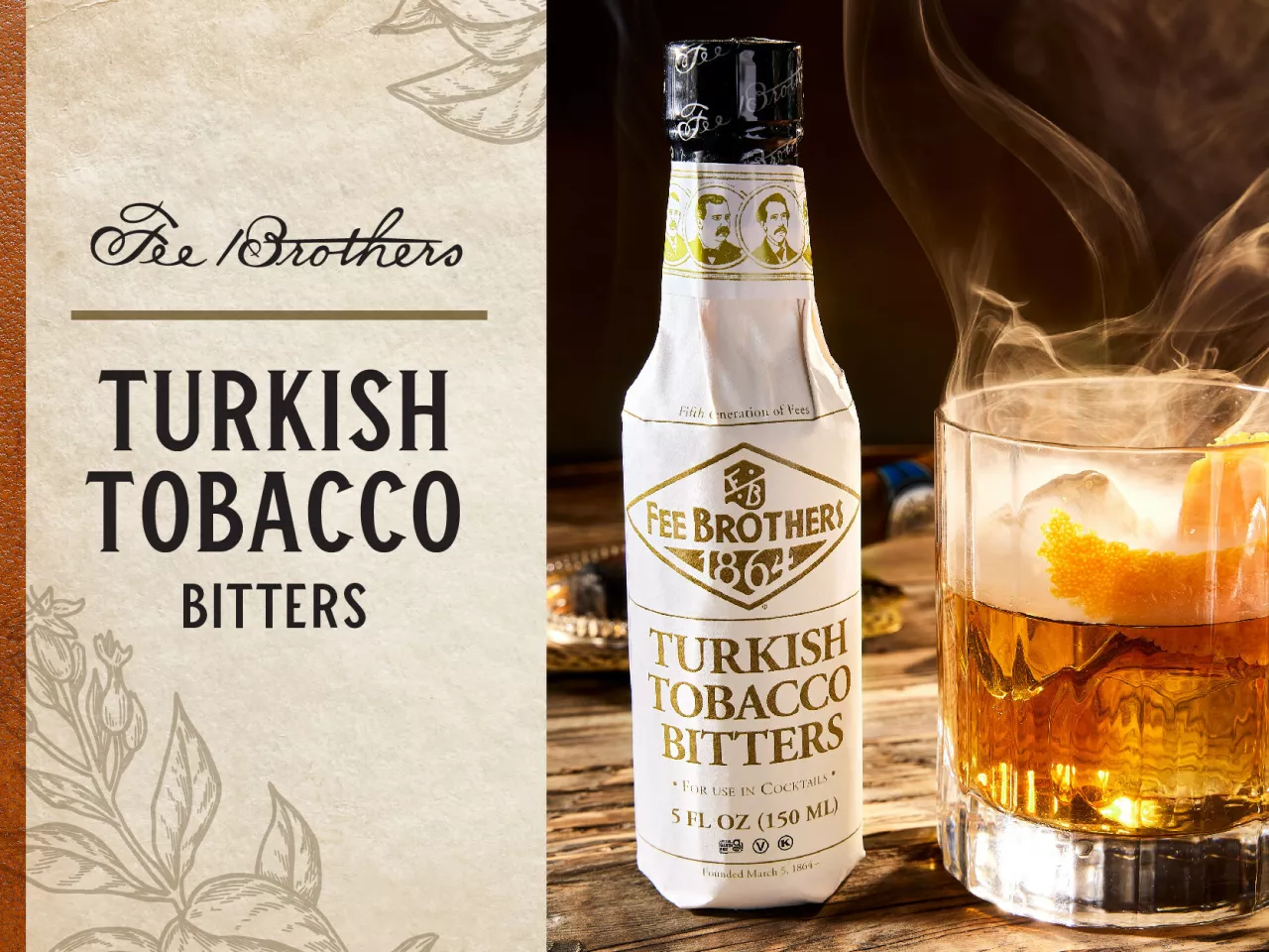 Fee Brothers Turkish Tobacco Bitters offer the rich flavors of sun-cured tobacco with notes of coffee, clove, and nutmeg img#1