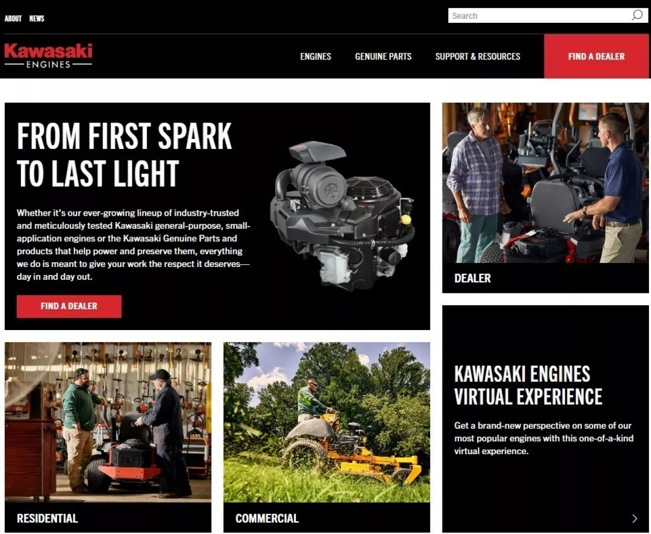 Kawasaki Engines today announced the relaunch of KawasakiEnginesUSA, the company’s consumer website. The updated site provides commercial and residential customers with easy-to-find and complete information about Kawasaki’s lineup of engines, Kawasaki Genuine Parts and products, and a dealer locator. img#1