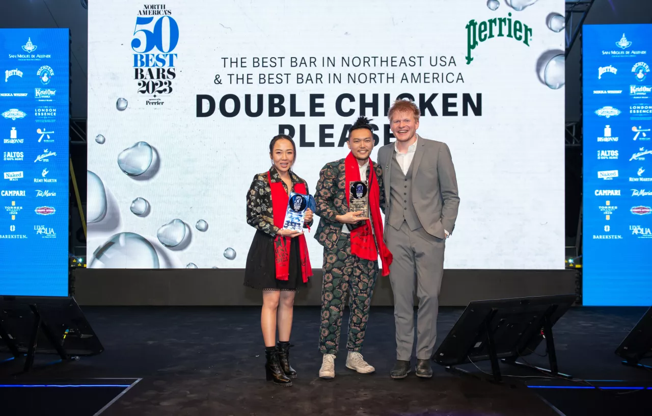 Double Chicken Please in New York City, USA, takes the No.1 spot at the second annual North America’s 50 Best Bars awards 2023, sponsored by Perrier. img#1