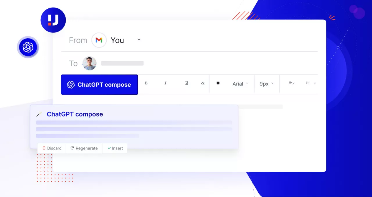 ChatGPT Compose assists users in writing new messages using AI learnings from post-campaigns and one-click personalizations such as merge fields. Brands will save time while being able to send customized emails tailored specifically towards their chosen influencers. img#1