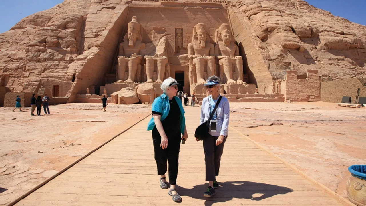 Travelers with Overseas Adventure Travel (O.A.T.) visit Egypt. O.A.T. Small Group Adventures include no more than 16 travelers. Over 50% of O.A.T. travelers are solo women. img#1