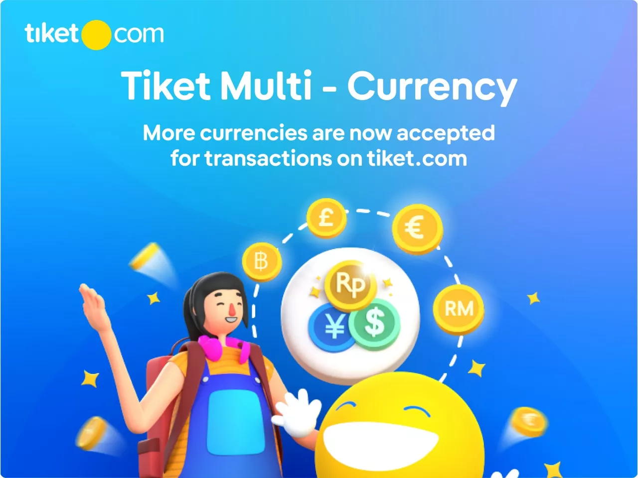 Tiket Multi-Currency can be used for purchases in all tiket.com products such as accommodation, flights, and attractions in tiket To Do. Customers, especially those based overseas, can now configure their home currency through their tiket.com profile settings, which will be instantly displayed in all products, making payments and refunds. img#1