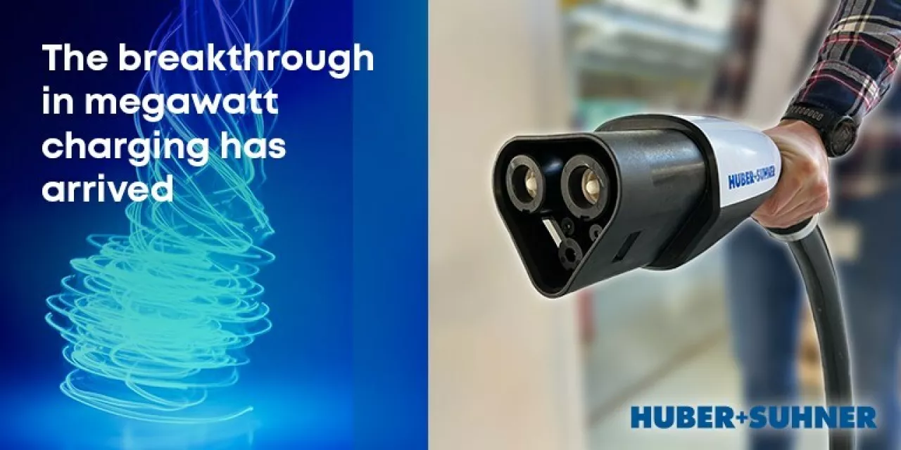 HUBER+SUHNER announces breakthrough innovation in megawatt charging for commercial vehicles